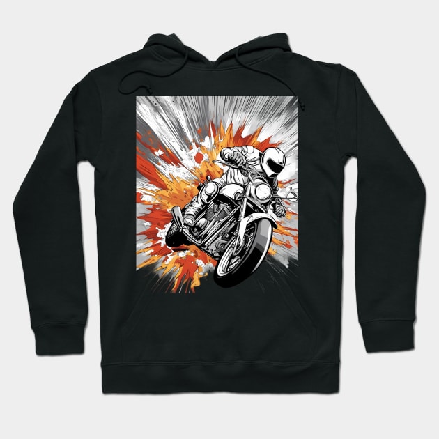 Motorcycle Racing Hoodie by animegirlnft